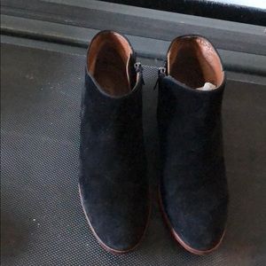 Sam Edelman black suede ankle booties 2 inch heels